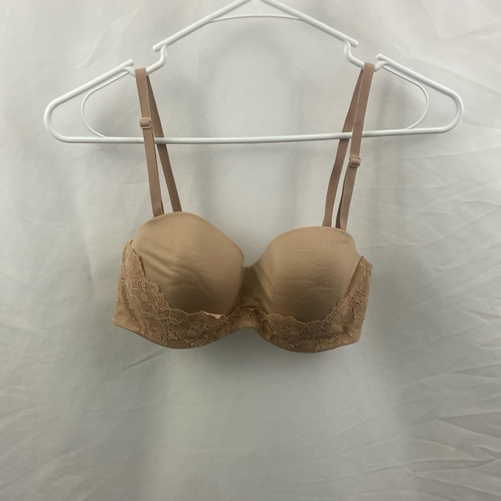 Victorias Secret Lined Strapless Bra Womens Size 34C Nude Body by Victoria